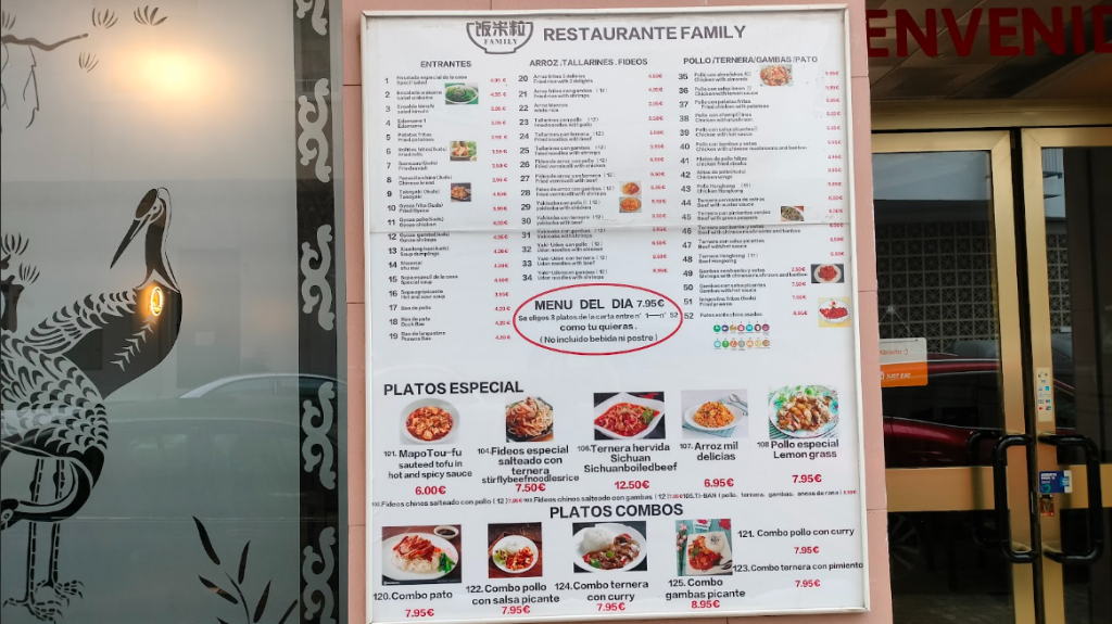 menu del dia chino sevilla economico